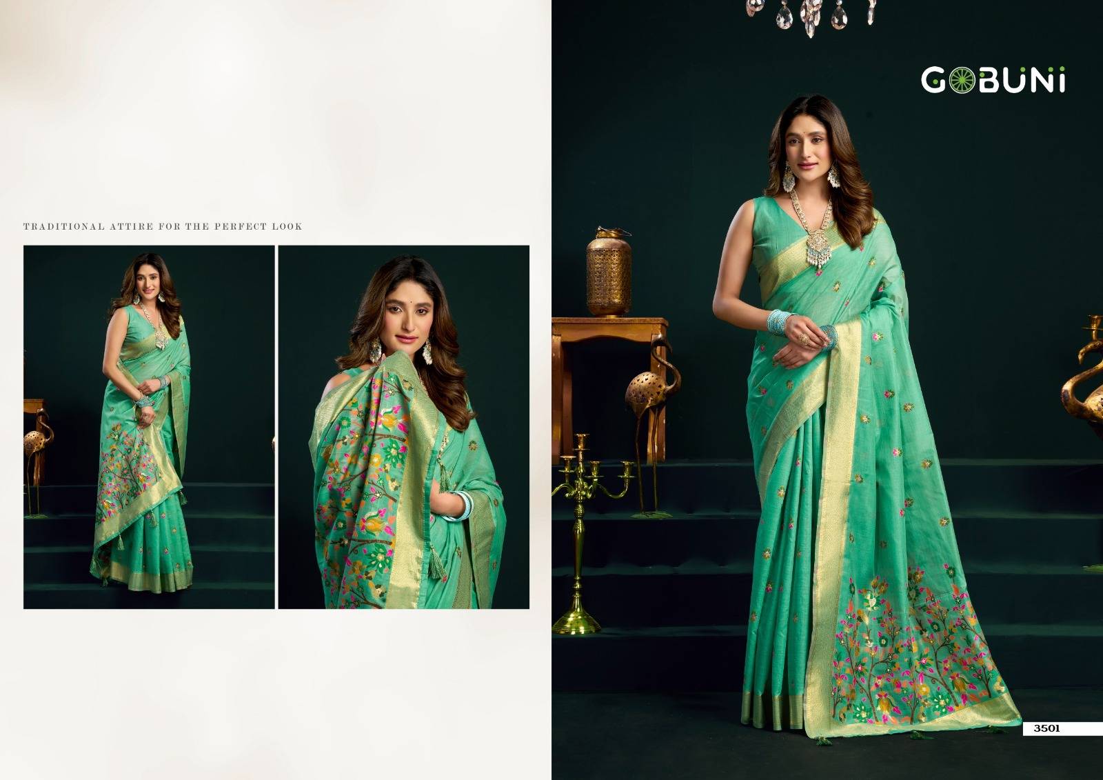 SIYA BY GOBUNI 3501 To 3506 Series Indian Traditional Wear Collection Beautiful Stylish Fancy Colorful Occasional Wear Cotton Sarees At Wholesale Price